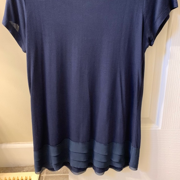 Olsen Europe short sleeve dressy tee with sequin design. EUC. Worn twice. - Picture 4 of 4